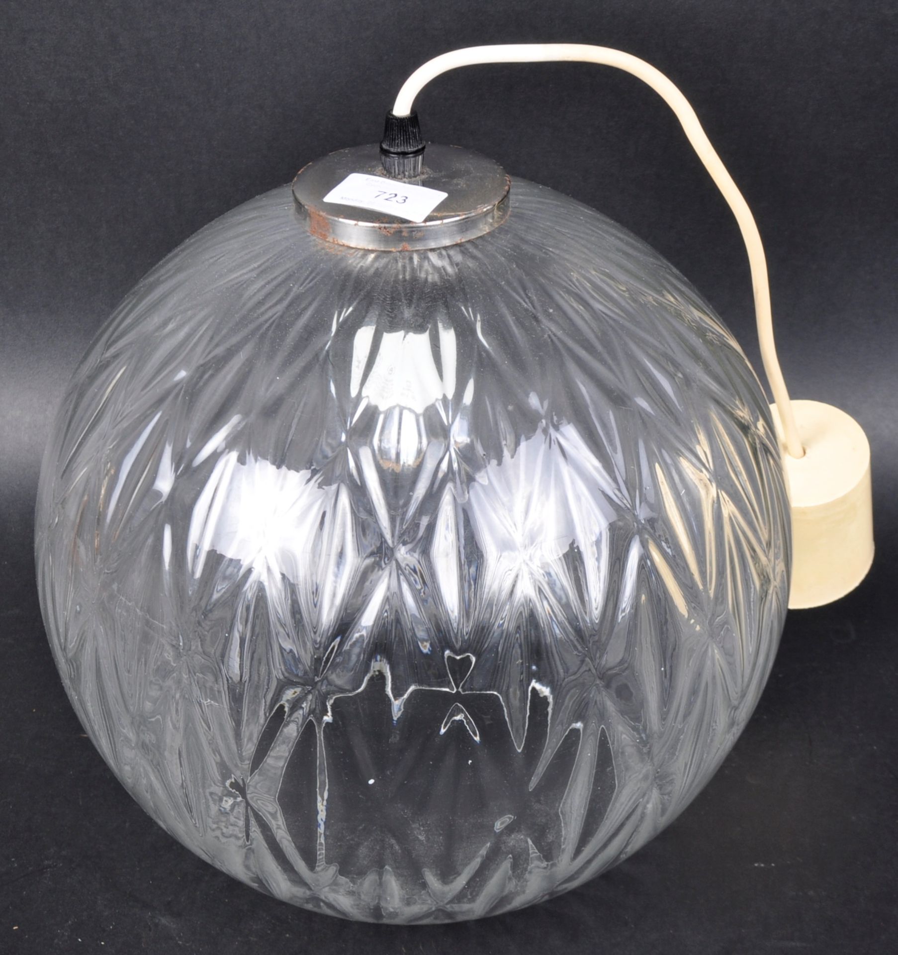 RETRO VINTAGE DANISH GLASS BALL LAMP - Image 2 of 5