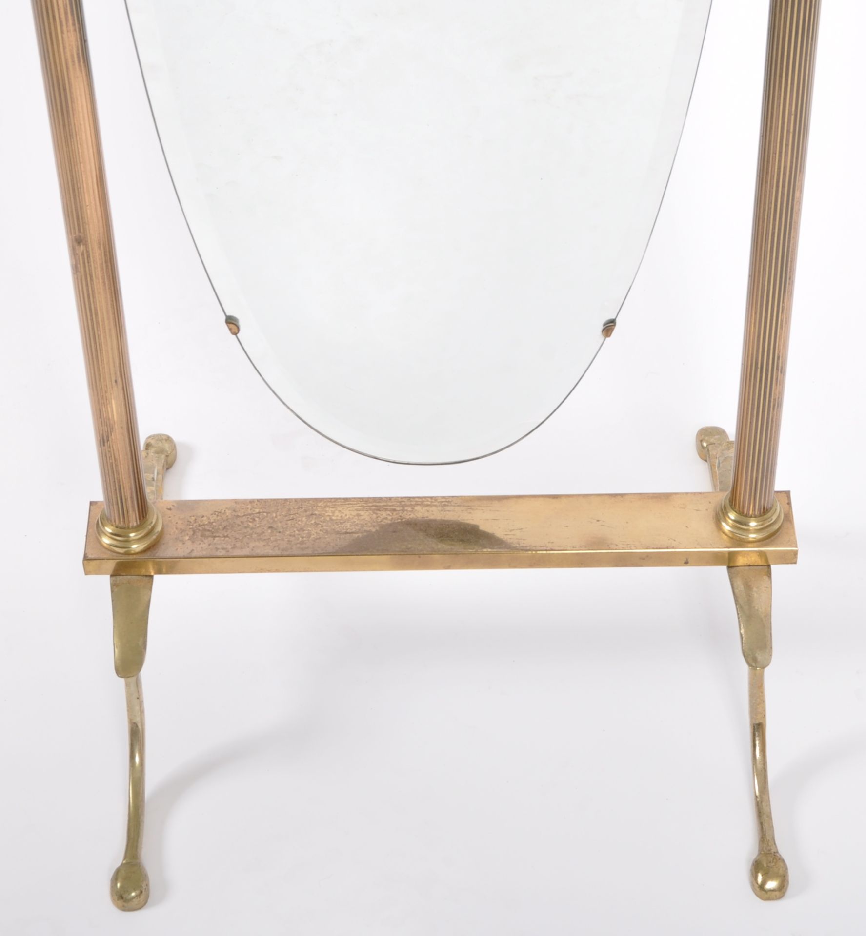 20TH CENTURY HOLLYWOOD REGENCY BRASS CHEVAL MIRROR - Image 2 of 7