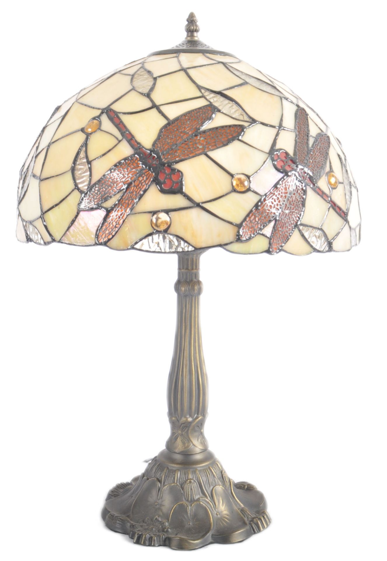 VINTAGE ART NOUVEAU TIFFANY STYLE TABLE LAMP