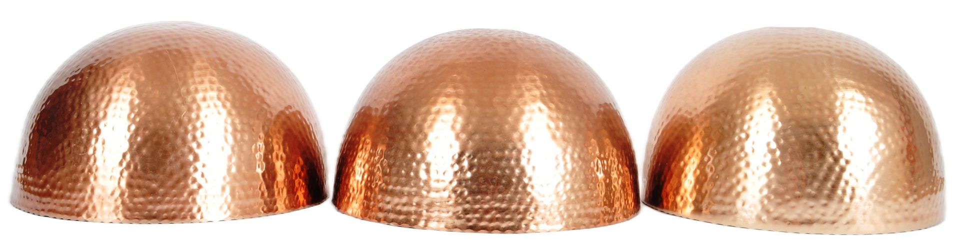 MATCHING SET OF THREE CONTEMPORARY COPPER LIGHT SHADES