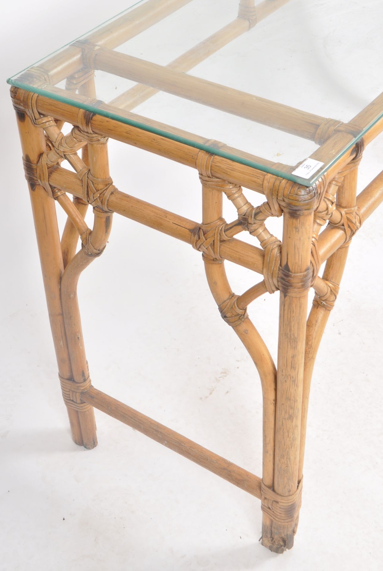 RETRO 20TH CENTURY BAMBOO CONSOLE / HALL TABLE - Image 7 of 7