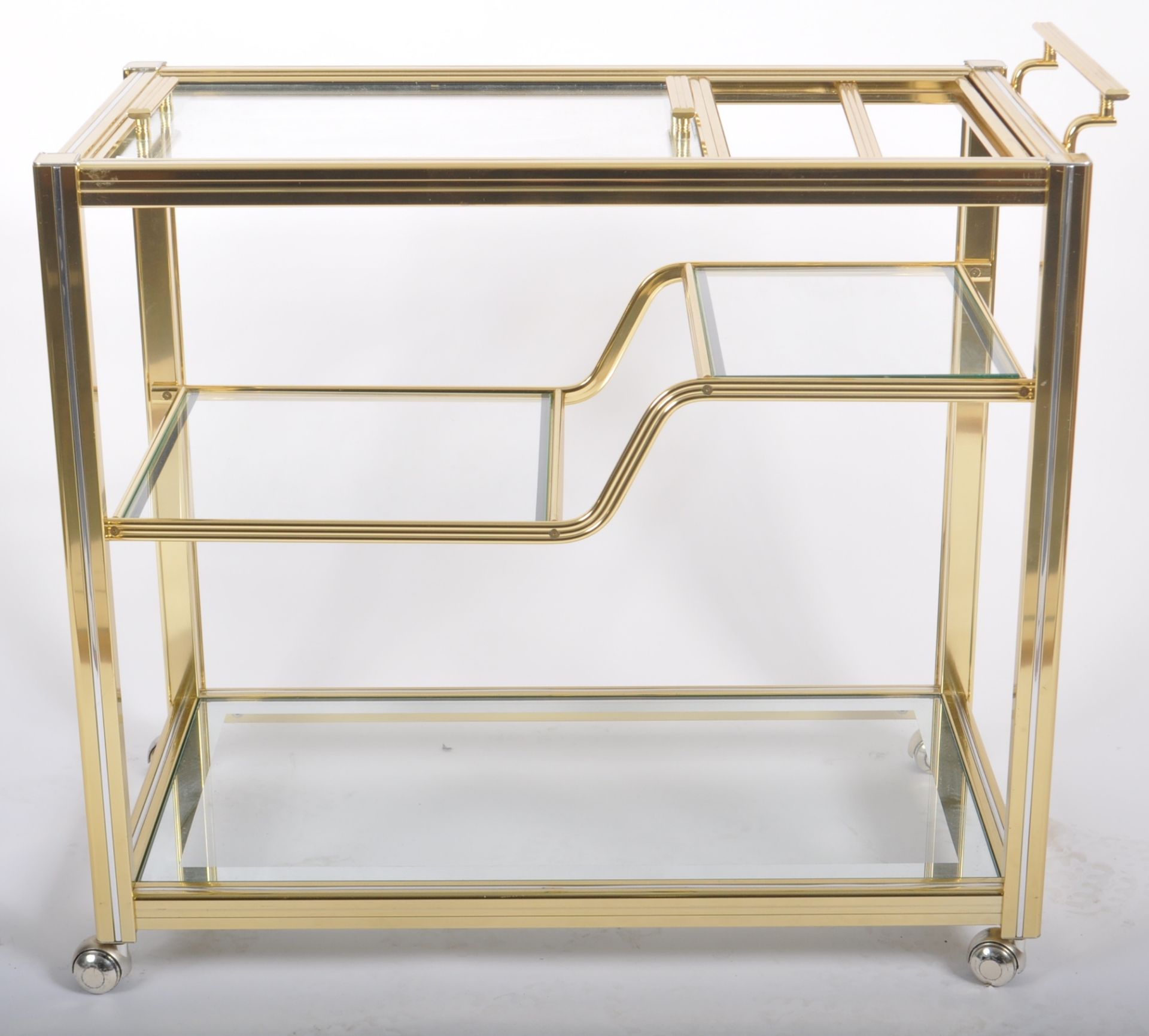 CONTEMPROARY DESIGNER BRASS EFFECT COCKTAIL DRINKS TROLLEY - Bild 2 aus 10