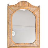 EARLY 20TH CENTURY BAMBOO AND CANE HANGING MIRROR