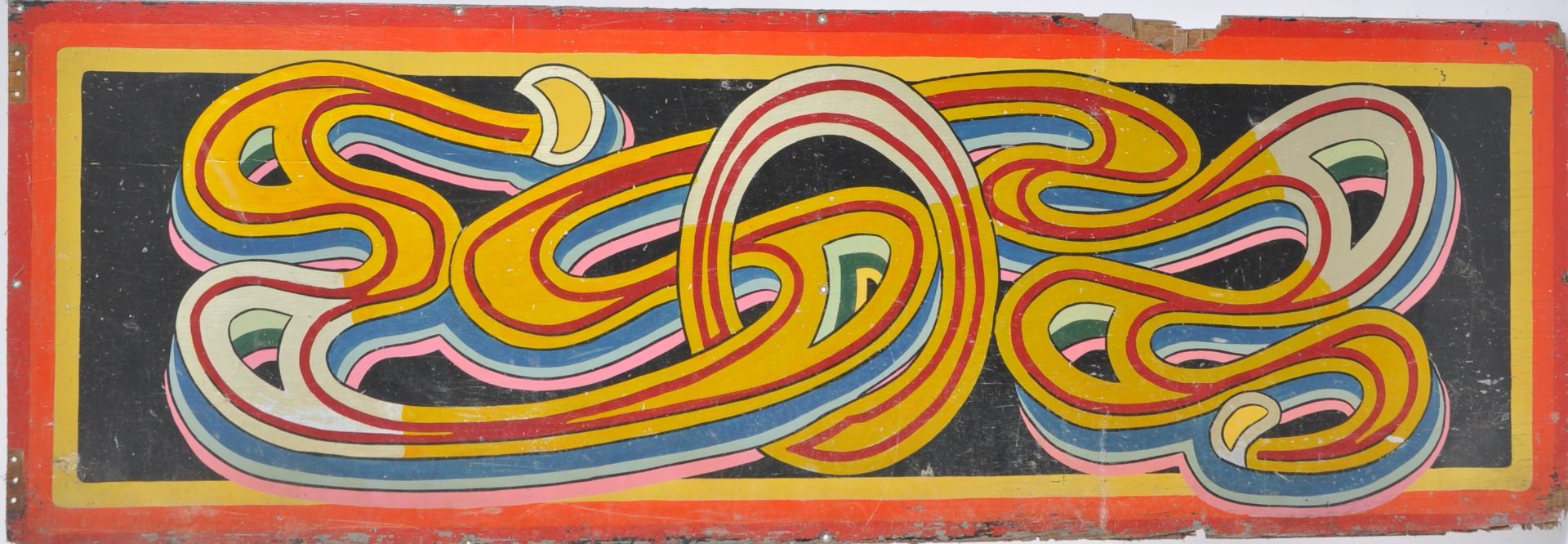 VINTAGE FAIRGROUND HAND PAINTED WOODEN PANEL