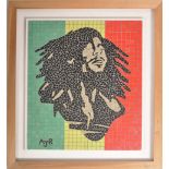 BRISTOL ARTIST - 20TH CENTURY MOSAIC OF BOB MARLEY