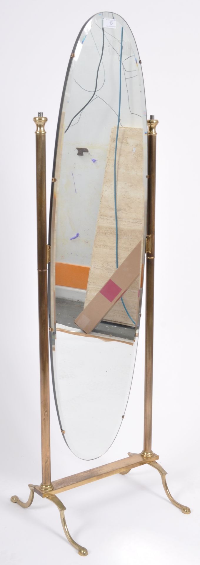 20TH CENTURY HOLLYWOOD REGENCY BRASS CHEVAL MIRROR