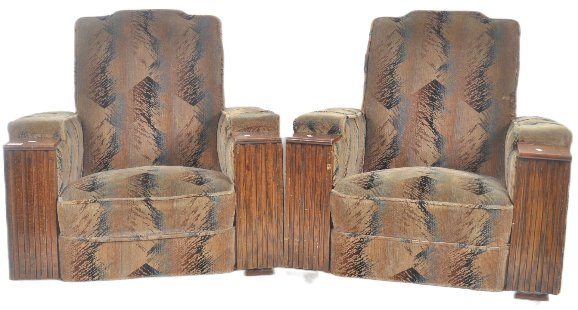 MATCHING PAIR OF ART DECO CLUB ARMCHAIRS