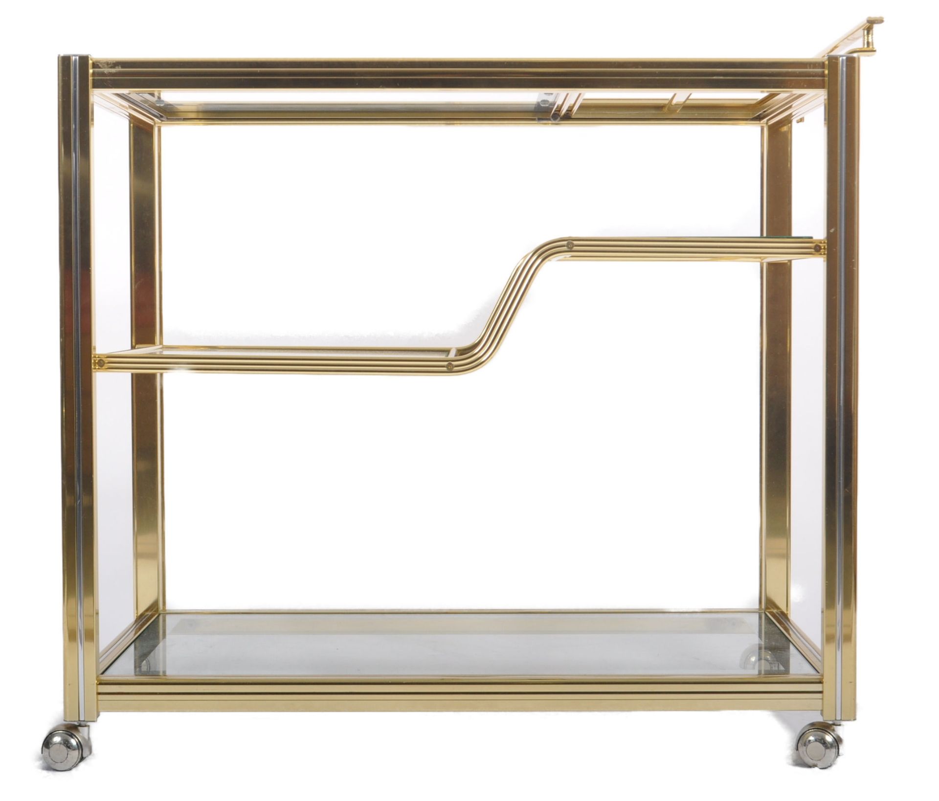 CONTEMPROARY DESIGNER BRASS EFFECT COCKTAIL DRINKS TROLLEY