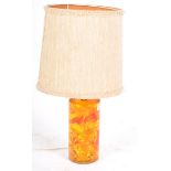 MID CENTURY SHATTERLINE AMBER COLOUR RESIN LAMP