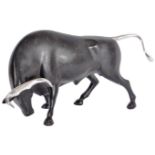 CONTEMPORARY RESIN FIGURE OF A BULL
