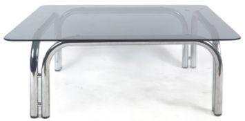 HEALS OF LONDON - 1970s CHROME AND GLASS COFFEE TABLE