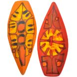 POOLE POTTERY - DELPHIS RANGE - TWO SPEARHEAD PLATES