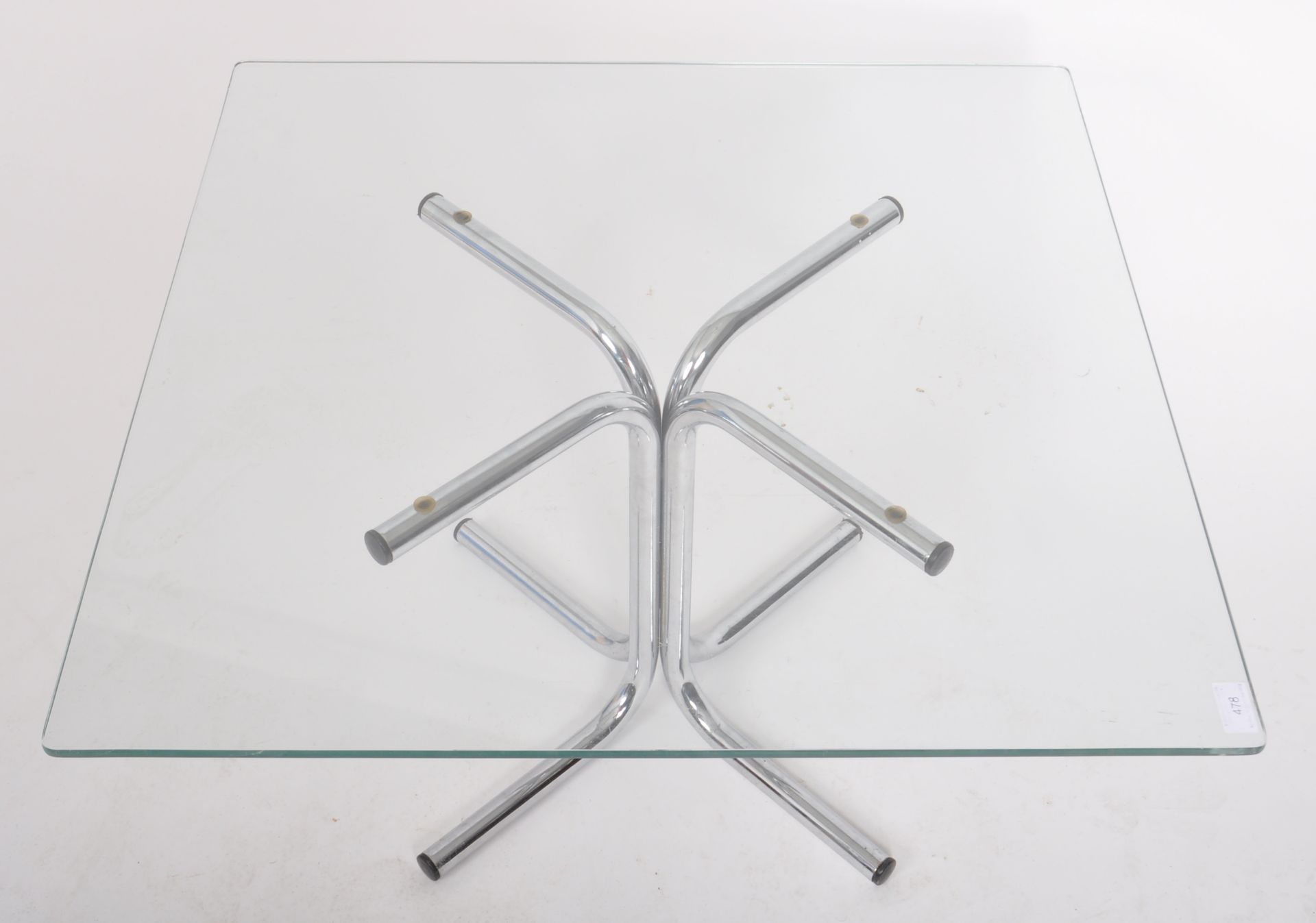 RETRO 20TH CENTURY 1980s CHROME AND GLASS COFFEE TABLE - Image 4 of 5