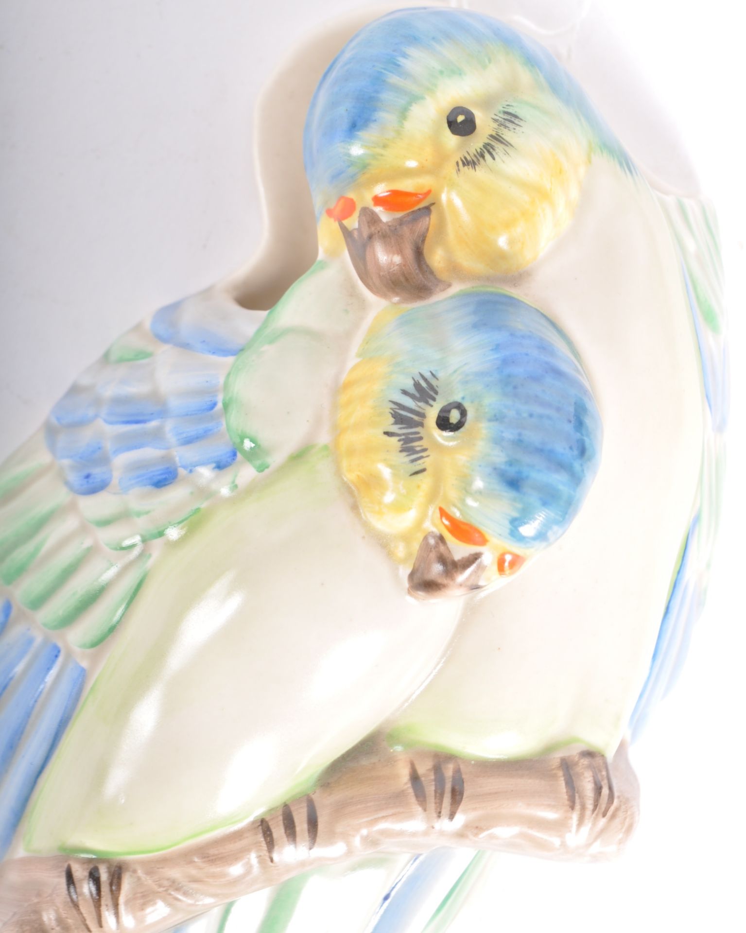 CLARICE CLIFF - LOVE BIRDS - ART DECO BUDGIE WALL POCKET - Bild 2 aus 4