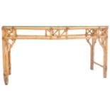 RETRO 20TH CENTURY BAMBOO CONSOLE / HALL TABLE