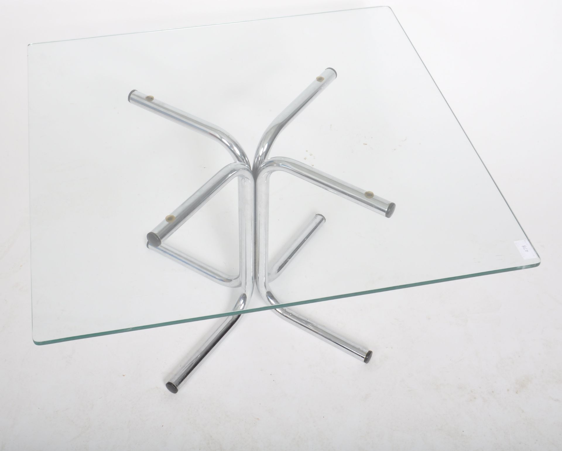 RETRO 20TH CENTURY 1980s CHROME AND GLASS COFFEE TABLE - Image 2 of 5