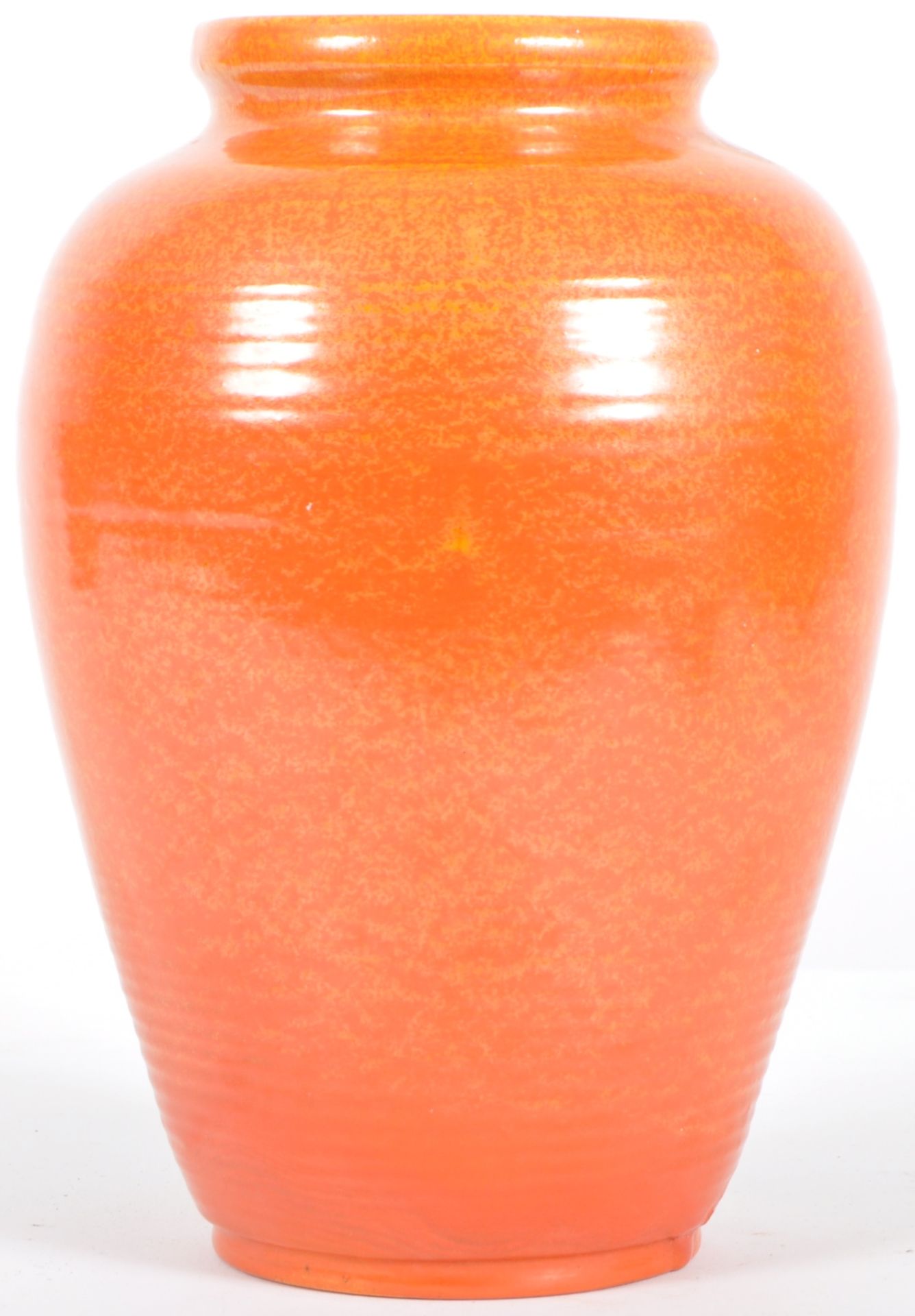 ART DECO ORANGE GLAZED POTTERY VASE - Image 2 of 6