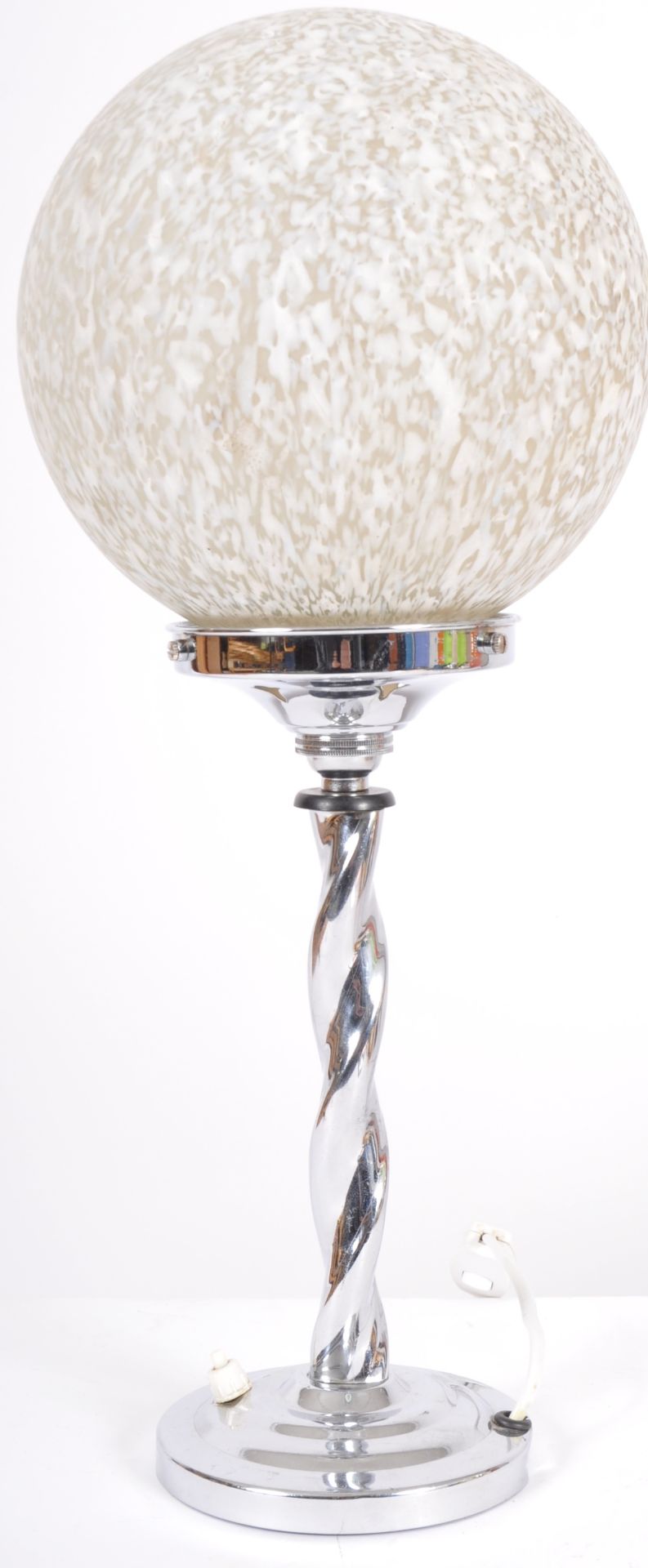 20TH CENTURY ART DECO CHROME AND GLASS TABLE LAMP - Image 7 of 9