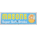MASONS SUPER SOFT DRINKS - ENAMEL ADVERTISING SIGN