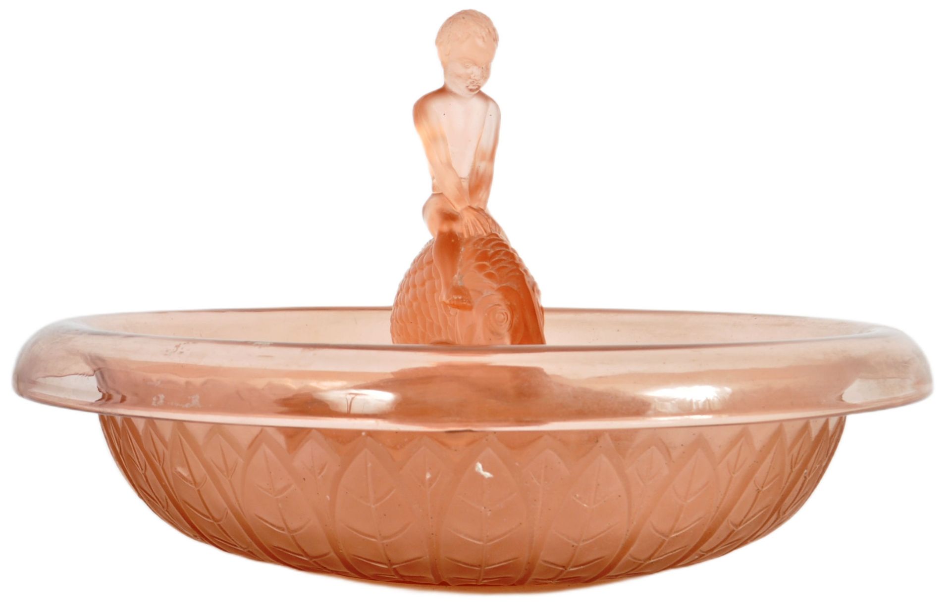 WALTHER & SOHNE - ART DECO PEACH GLASS CENTREPIECE - Image 4 of 10