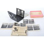 EARLY 20TH CENTURY CASED "ONE STEREOSCOPE" WITH 30 VIEWS