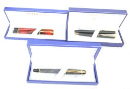 COLLECTION OF FIVE VINTAGE WATERMAN FOUNTAIN PENS & BALL POINT PENS
