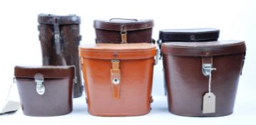 COLLECTION OF 6X VINTAGE LEATHER BINOCULARS CASES