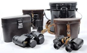 COLLECTION OF 4X ASSORTED CASED VINTAGE BINOCULARS