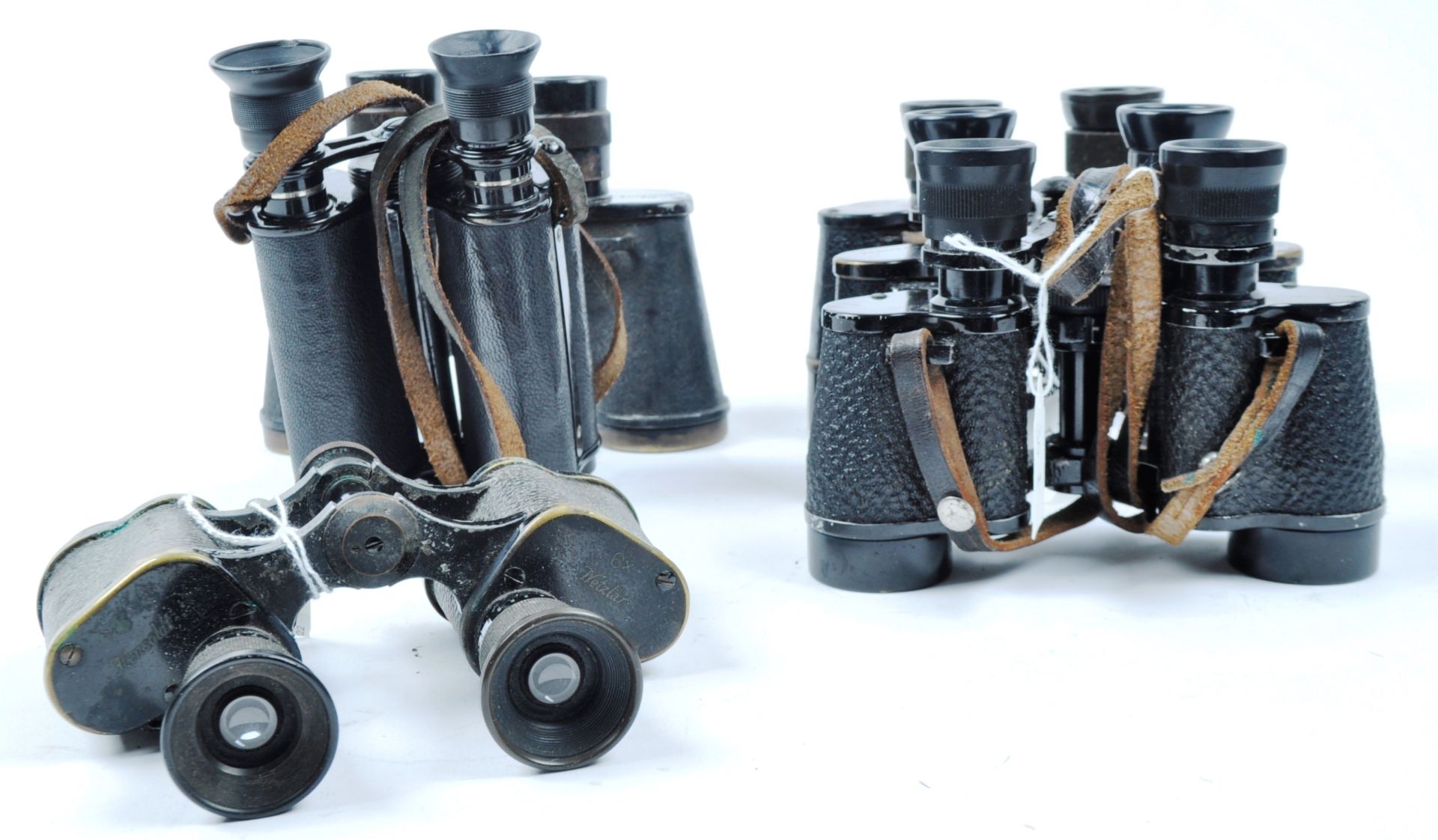 COLLECTION OF ASSORTED VINTAGE MILITARY & CIVILIAN BINOCULARS