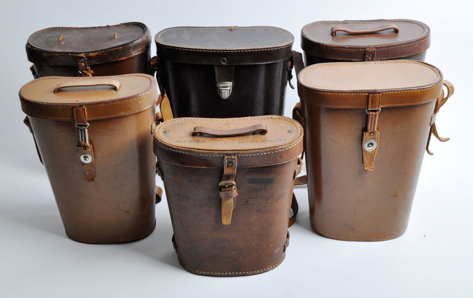 COLLECTION OF 6 X VINTAGE LEATHER BINOCULAR CASES - Image 2 of 3