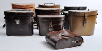 COLLECTION OF 10 X VINTAGE LEATHER BINOCULAR CASES