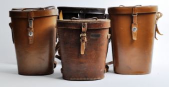 COLLECTION OF 6 X VINTAGE LEATHER BINOCULAR CASES