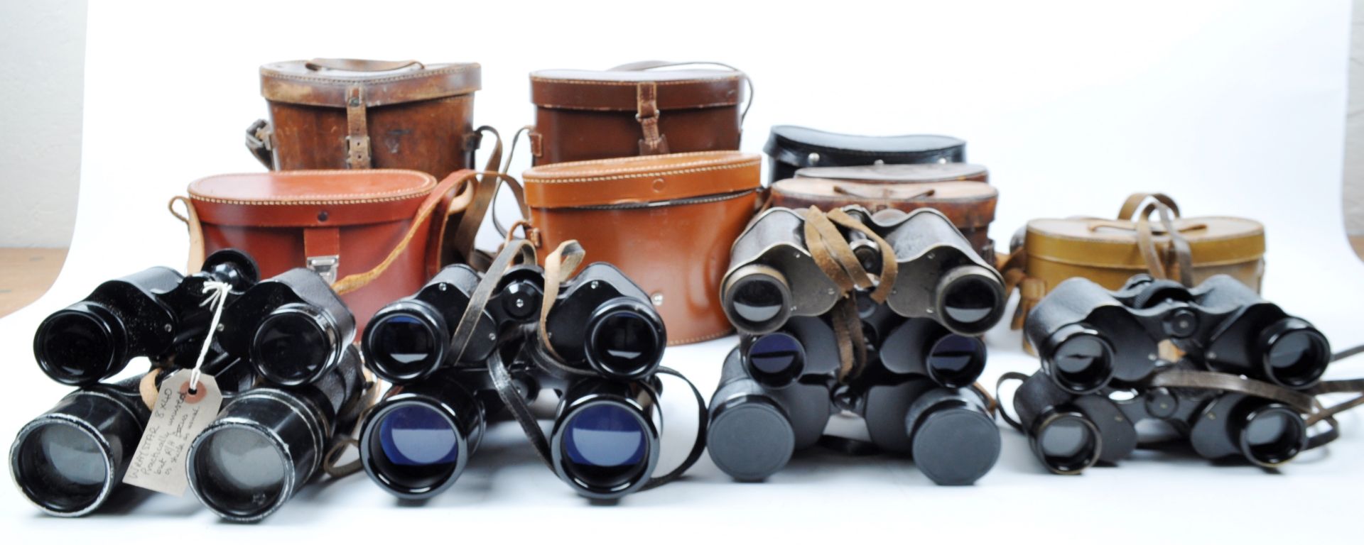 COLLECTION OF 9 X ASSORTED VINTAGE CASED BINOCULARS INCLUDING MILITARY ISSUE - Image 5 of 5