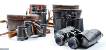 COLLECTION OF 4X ASSORTED VINTAGE CASED BINOCULARS