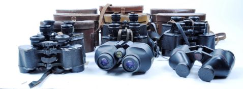 COLLECTION OF ASSORTED VINTAGE CASED BINOCULARS