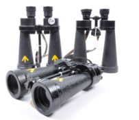 COLLECTION OF 3X BARR & STROUD VINTAGE BINOCULARS INCLUDING MILITARY ISSUE