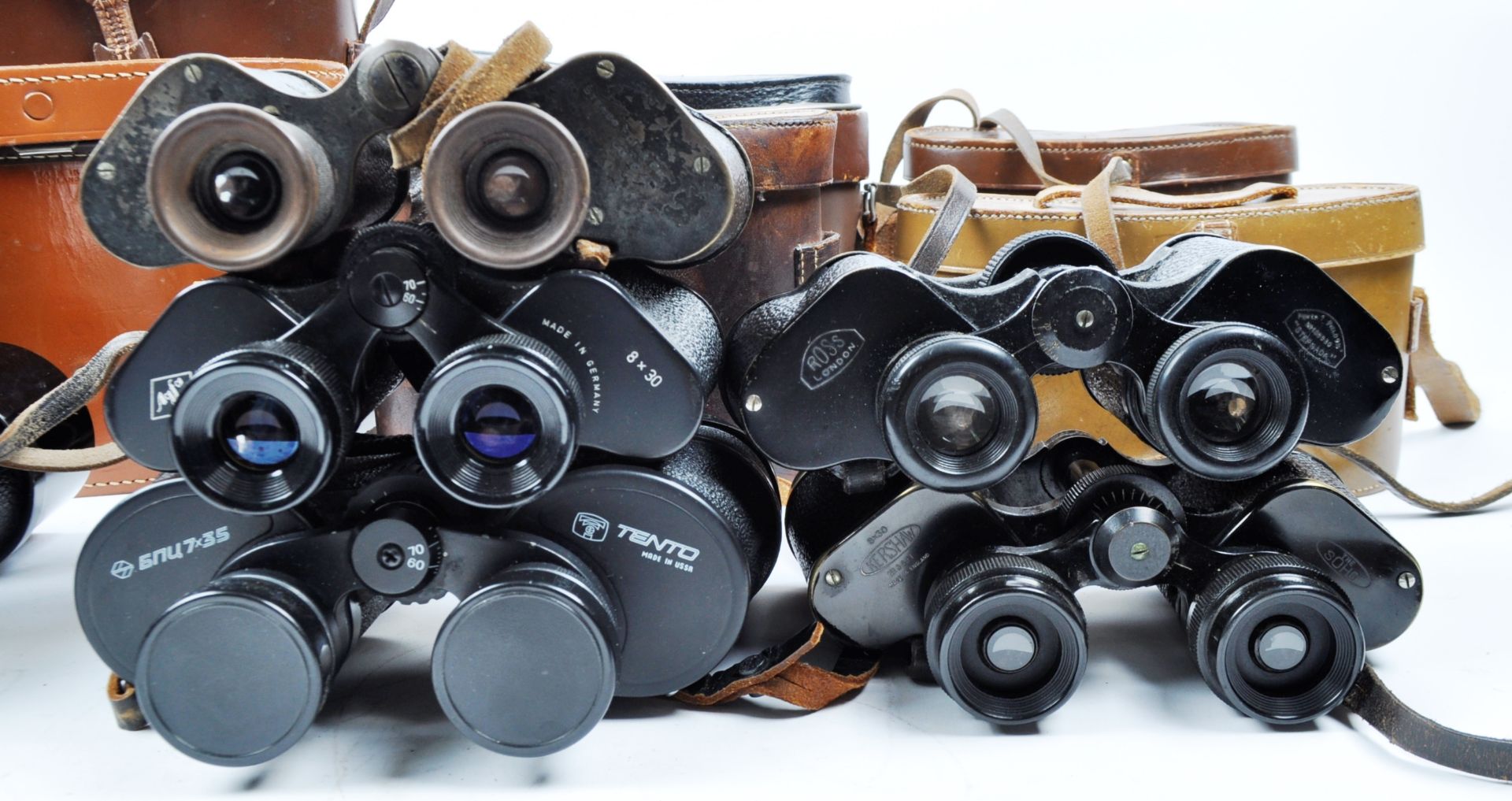 COLLECTION OF 9 X ASSORTED VINTAGE CASED BINOCULARS INCLUDING MILITARY ISSUE - Image 4 of 5