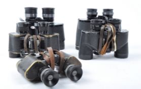 COLLECTION OF ASSORTED VINTAGE BINOCULARS INCLUDING MILITARY ISSUE