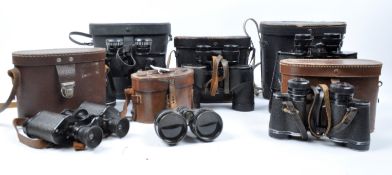 COLLECTION OF ASSORTED CASED VINTAGE BINOCULARS