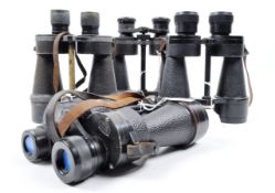 COLLECTION OF FOUR ROSS LONDON VINTAGE BINOCULARS