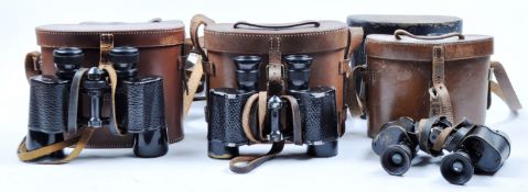 COLLECTION OF ASSORTED CASED VINTAGE BINOCULARS INCLUDING RAF ISSUE