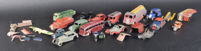 COLLECTION OF PRE WAR DINKY TOYS DIECAST MODELS & PARTS