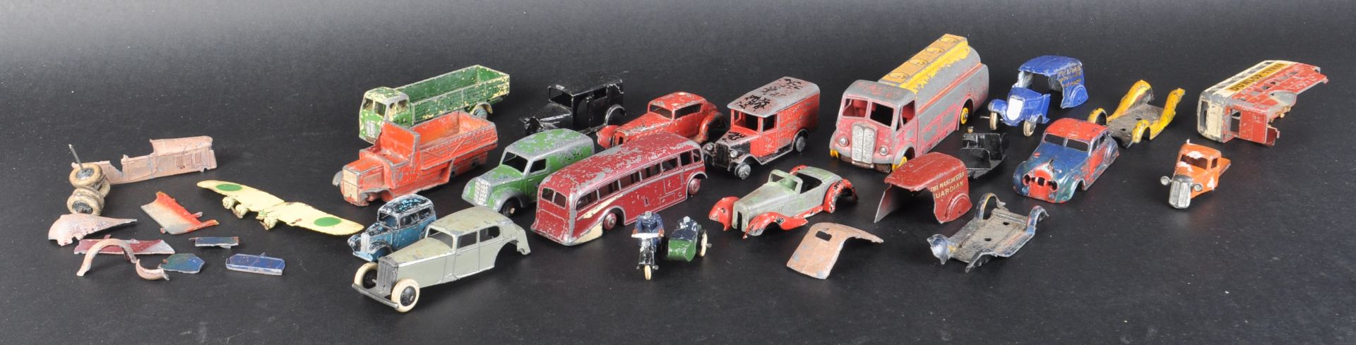 COLLECTION OF PRE WAR DINKY TOYS DIECAST MODELS & PARTS