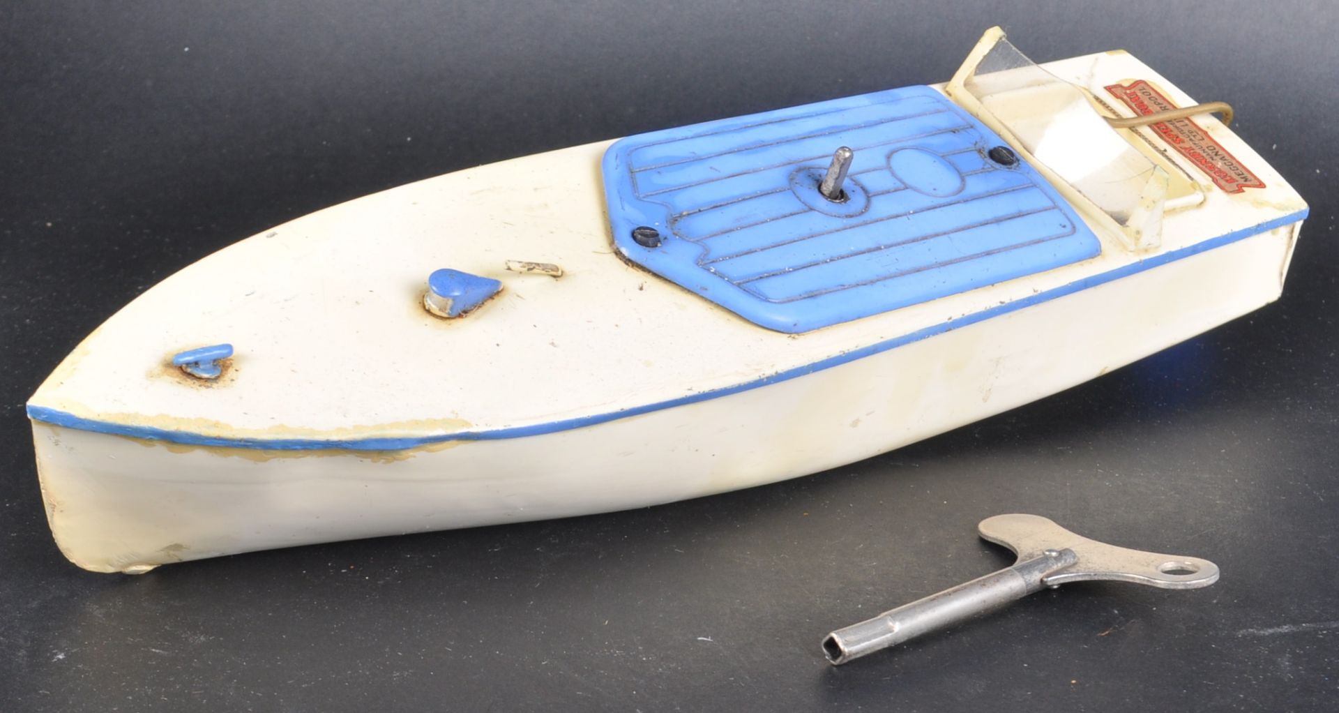 VINTAGE HORNBY TINPLATE CLOCKWORK SPEEDBOAT - Image 2 of 6