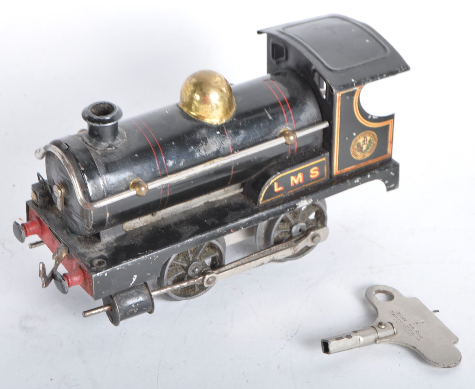 TWO VINTAGE HORNBY O GAUGE TINPLATE CLOCKWORK LOCOMOTIVES - Image 8 of 10