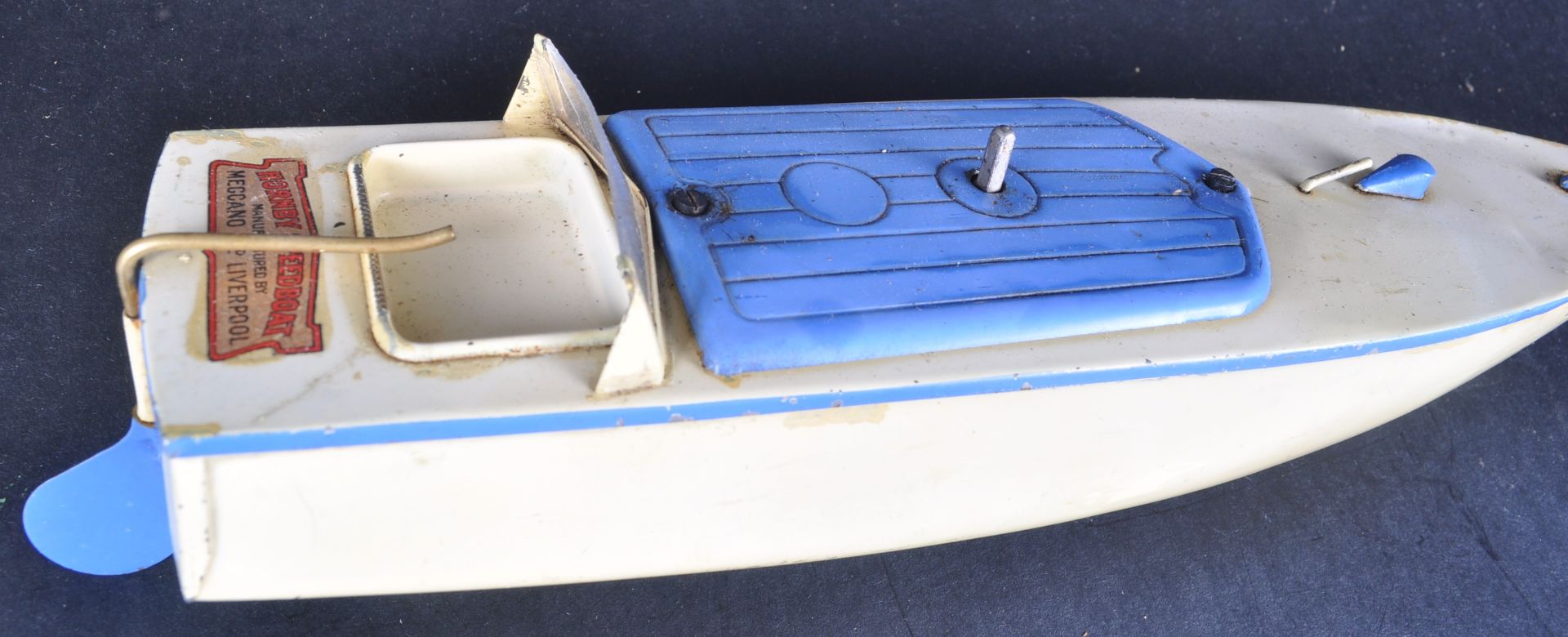 VINTAGE HORNBY TINPLATE CLOCKWORK SPEEDBOAT - Image 4 of 6