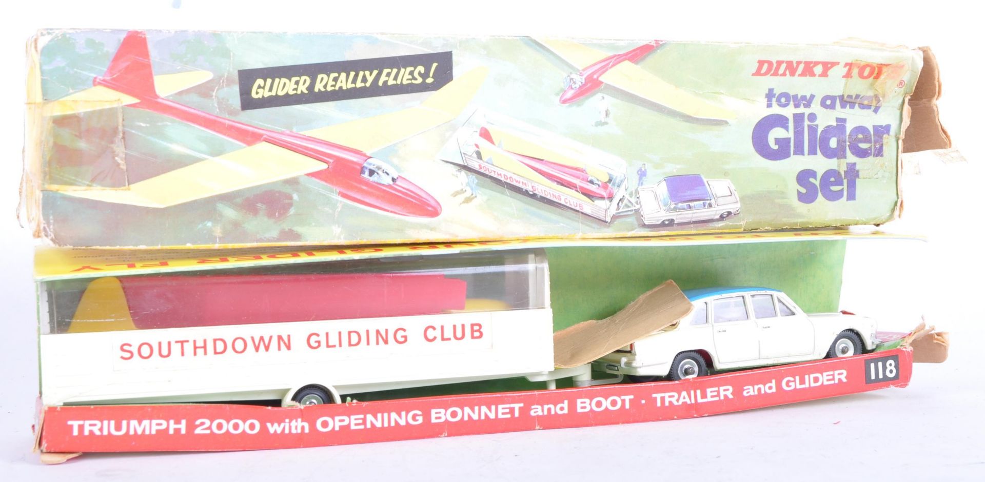 VINTAGE DINKY TOYS DIECAST MODEL TOW AWAY GLIDER SET