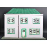 VINTAGE HAND BUILT TWO STOREY WOODEN DOLLS HOUSE