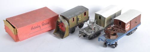 COLLECTION OF VINTAGE HORNBY O GAUGE ROLLING STOCK WAGONAS