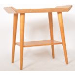 RETRO MID CENTURY LIGHT OAK AND BEECH TWO TIER TABLE